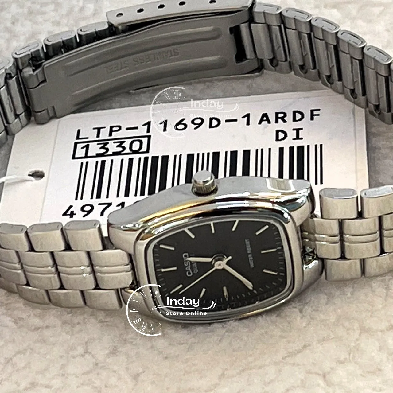 Casio Fashion Women's Watch LTP-1169D-1A Silver/Black Stainless Steel Band