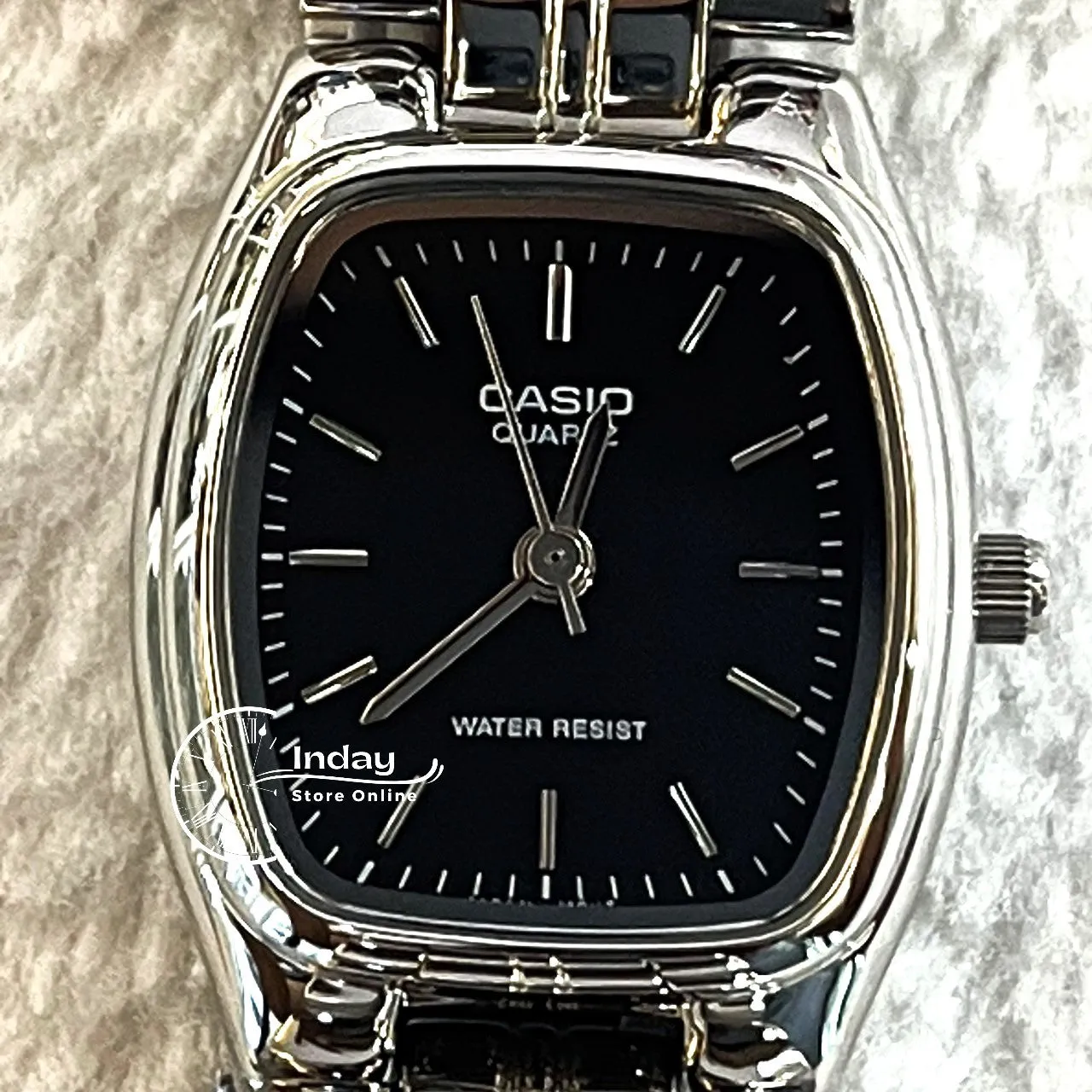 Casio Fashion Women's Watch LTP-1169D-1A Silver/Black Stainless Steel Band