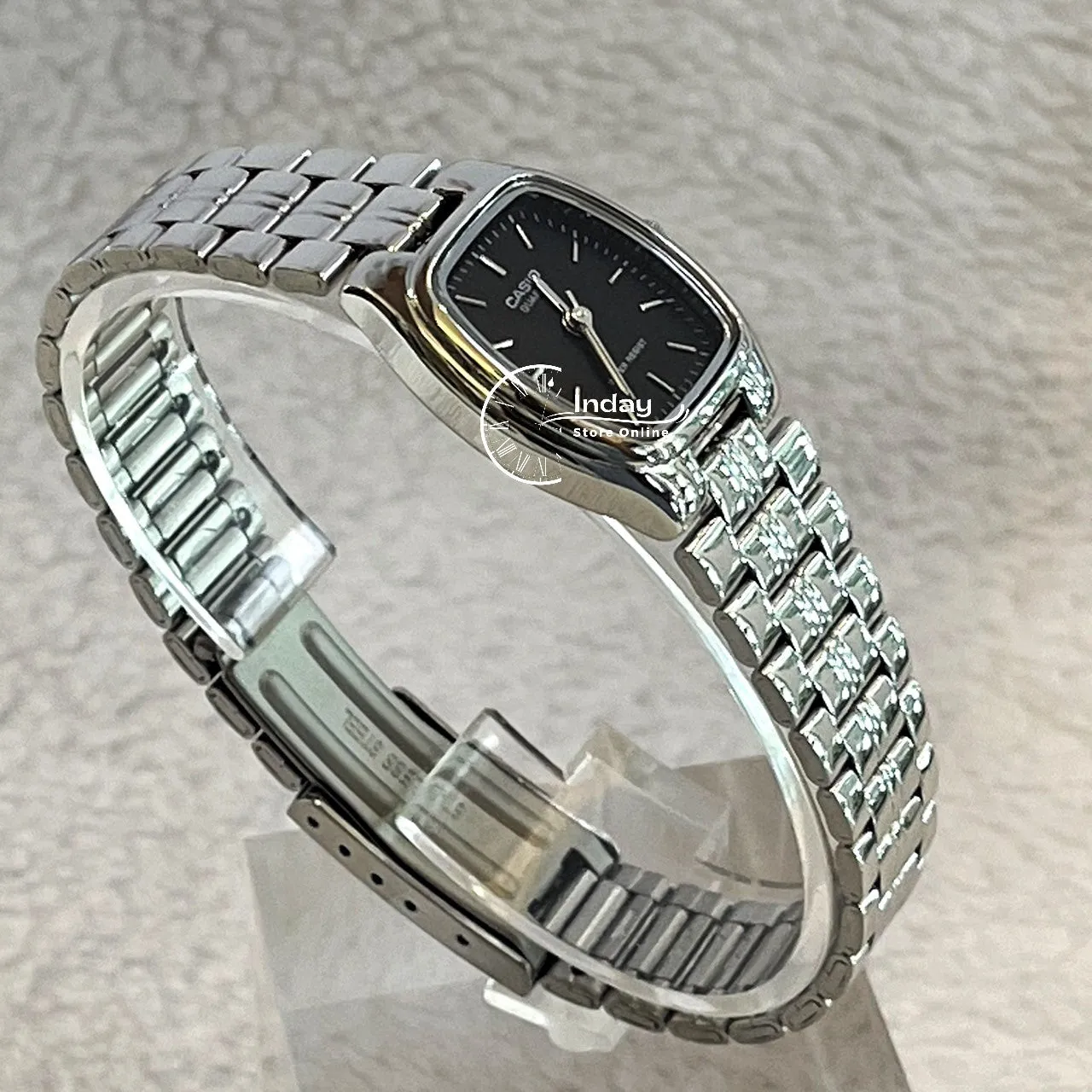 Casio Fashion Women's Watch LTP-1169D-1A Silver/Black Stainless Steel Band