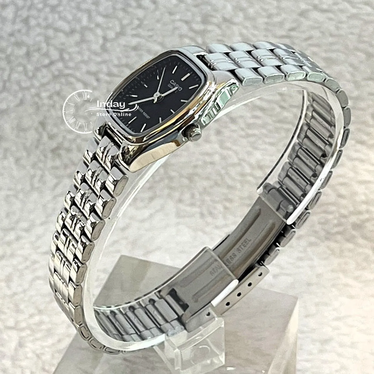 Casio Fashion Women's Watch LTP-1169D-1A Silver/Black Stainless Steel Band