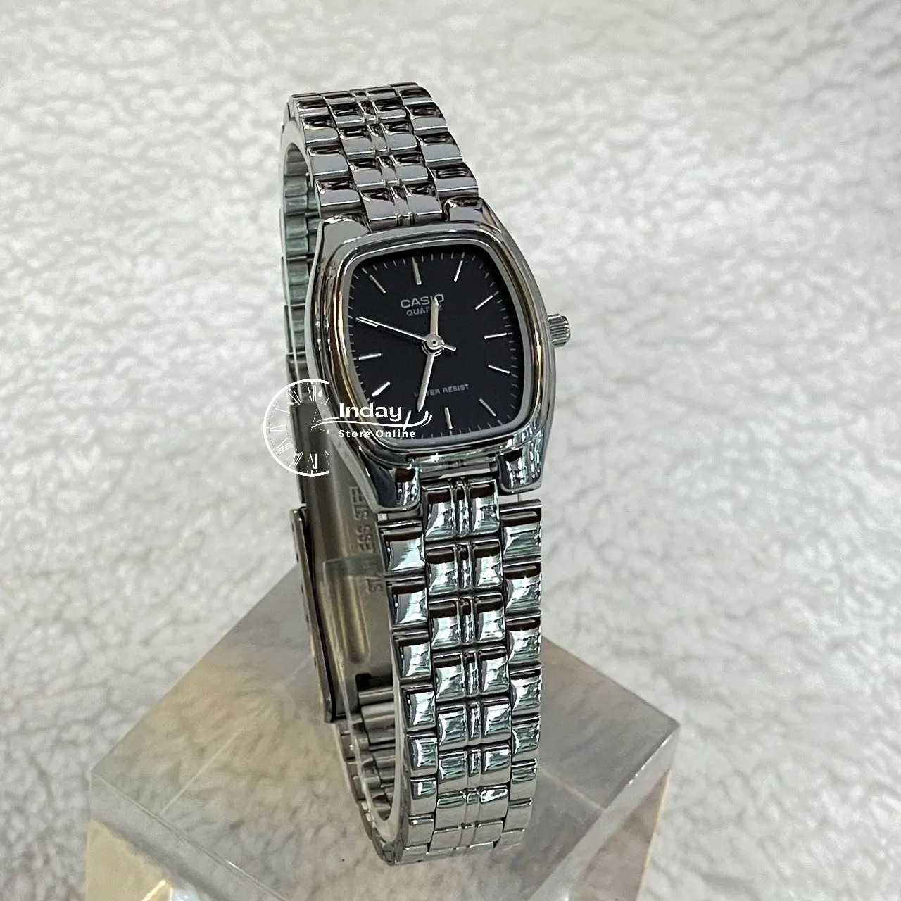 Casio Fashion Women's Watch LTP-1169D-1A Silver/Black Stainless Steel Band