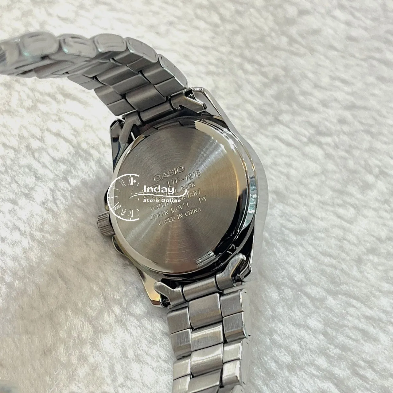 Casio Fashion Women's Watch LTP-1215A-2A Silver/Blue Stainless Steel Band Mineral Glass