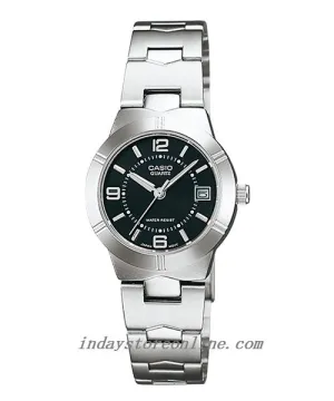 Casio Fashion Women's Watch LTP-1241D-1A Silver/Black Stainless Steel Band Mineral Glass