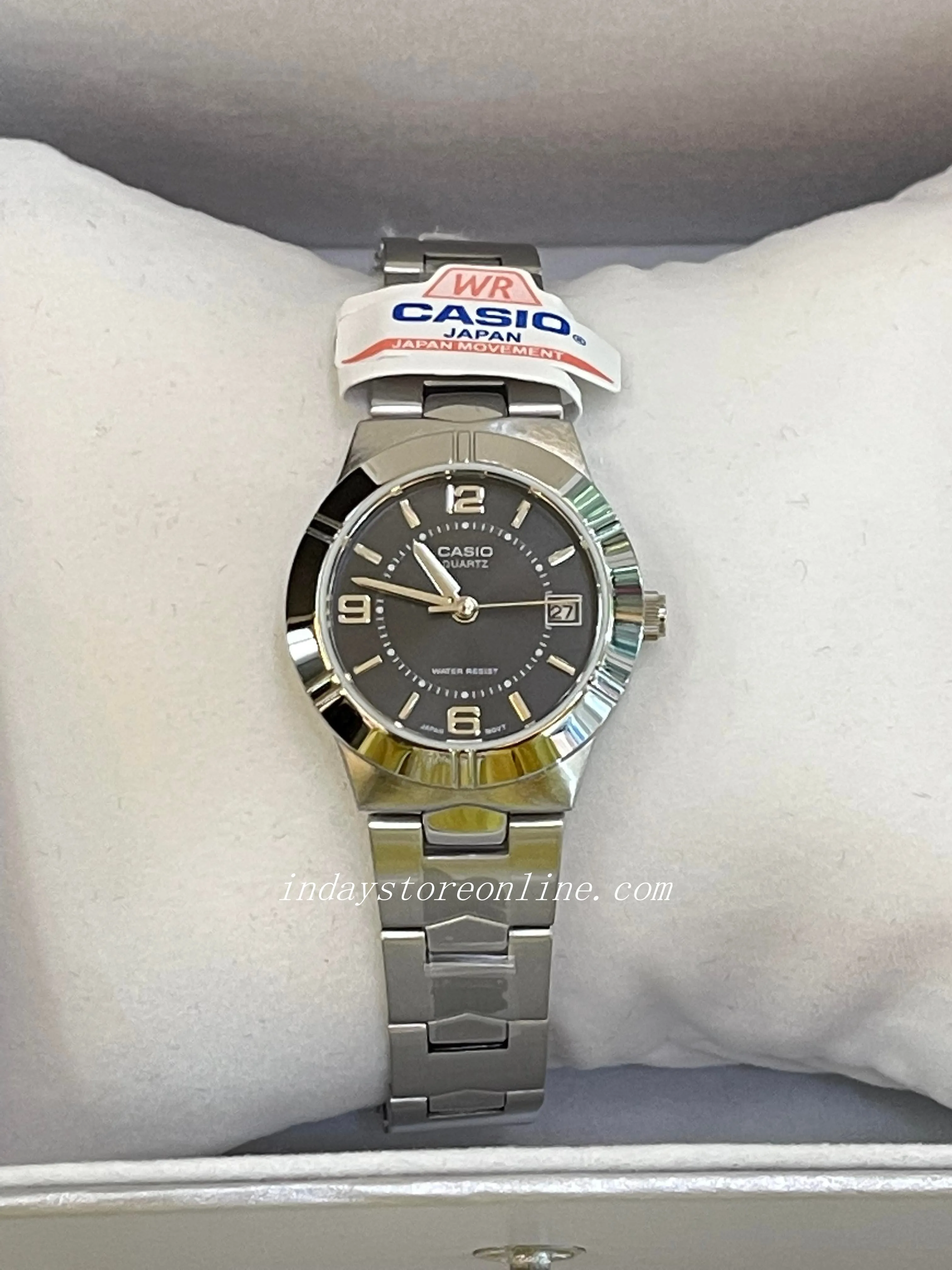 Casio Fashion Women's Watch LTP-1241D-1A Silver/Black Stainless Steel Band Mineral Glass