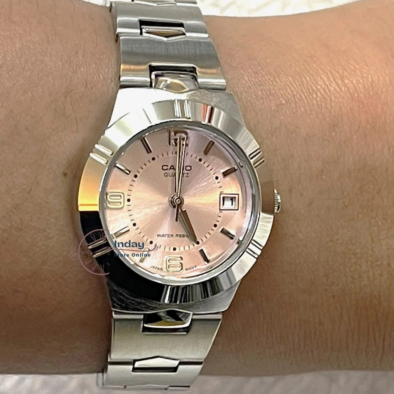 Casio Fashion Women's Watch LTP-1241D-4A Silver Stainless Steel Band Mineral Glass