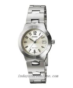 Casio Fashion Women's Watch LTP-1241D-7A2 Silver Stainless Steel Band Mineral Glass