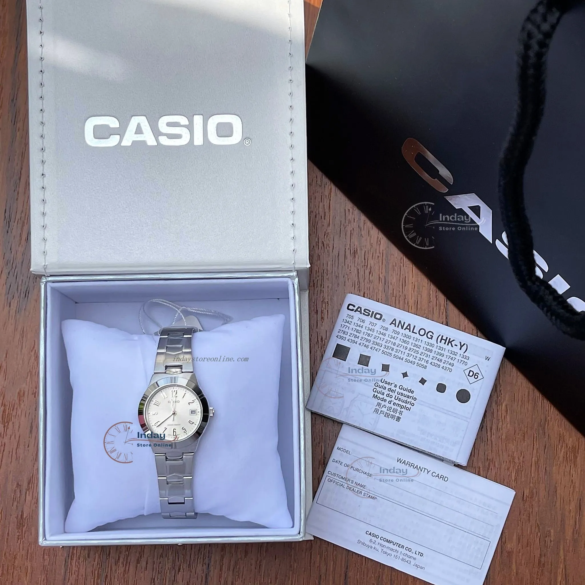 Casio Fashion Women's Watch LTP-1241D-7A2 Silver Stainless Steel Band Mineral Glass