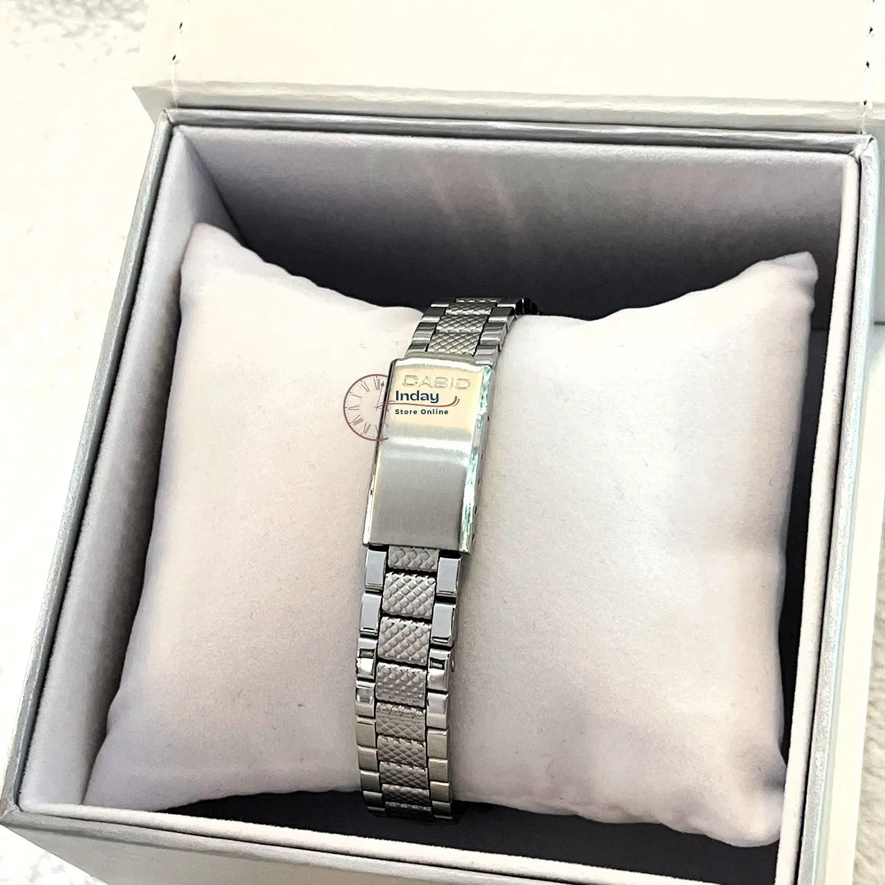 Casio Fashion Women's Watch LTP-1274D-1A Silver/Black Stainless Steel Band Mineral Glass Triple-fold Clasp