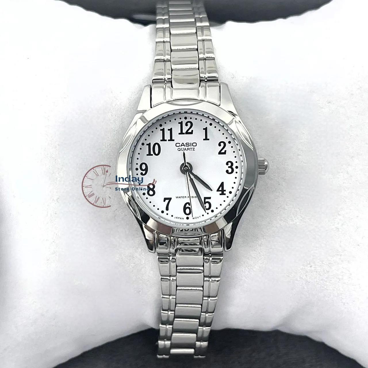 Casio Fashion Women's Watch LTP-1275D-7B Silver Stainless Steel Band Mineral Glass Triple-fold Clasp