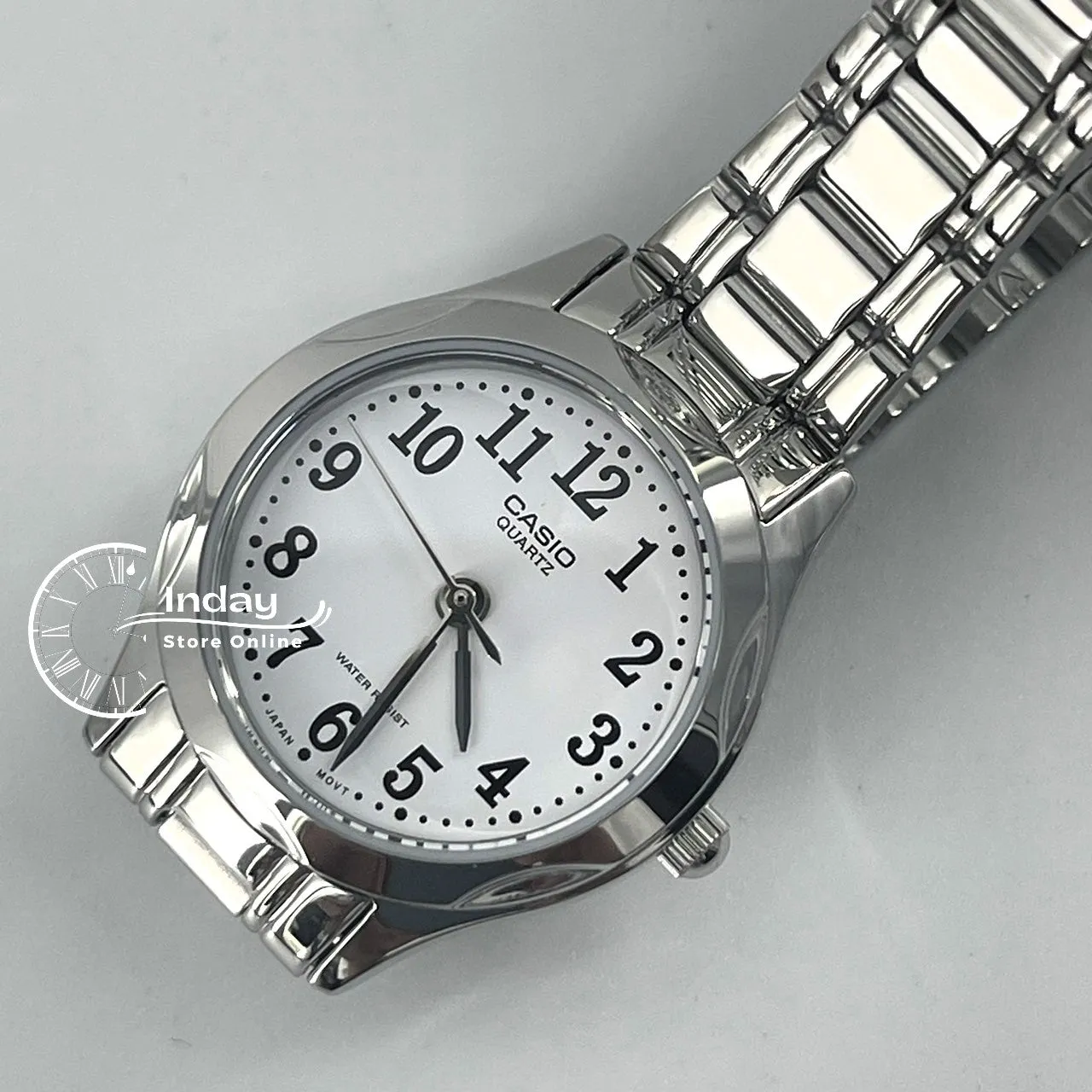 Casio Fashion Women's Watch LTP-1275D-7B Silver Stainless Steel Band Mineral Glass Triple-fold Clasp