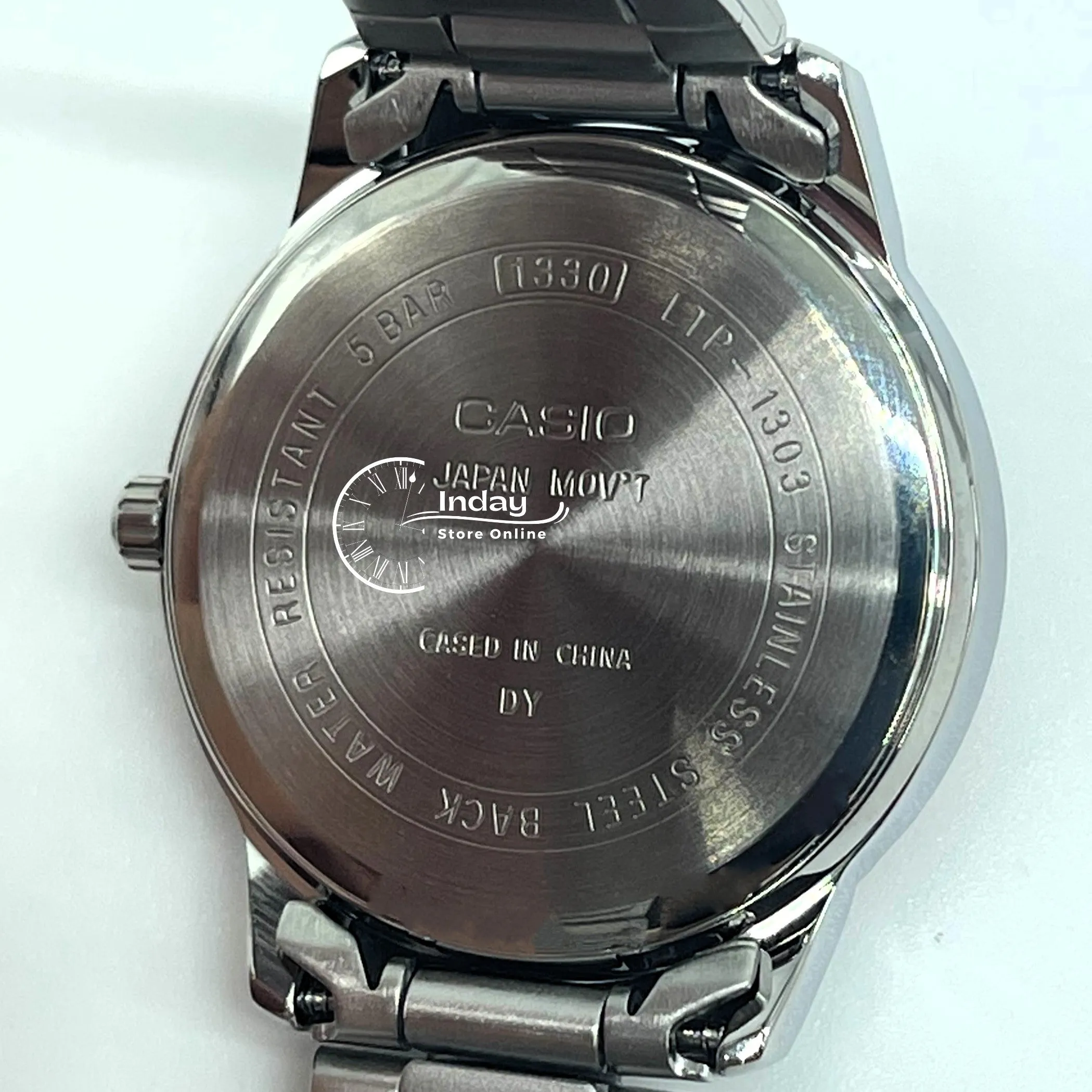 Casio Fashion Women's Watch LTP-1303D-4A Silver/Pink Stainless Steel Band Mineral Glass Triple-fold Clasp