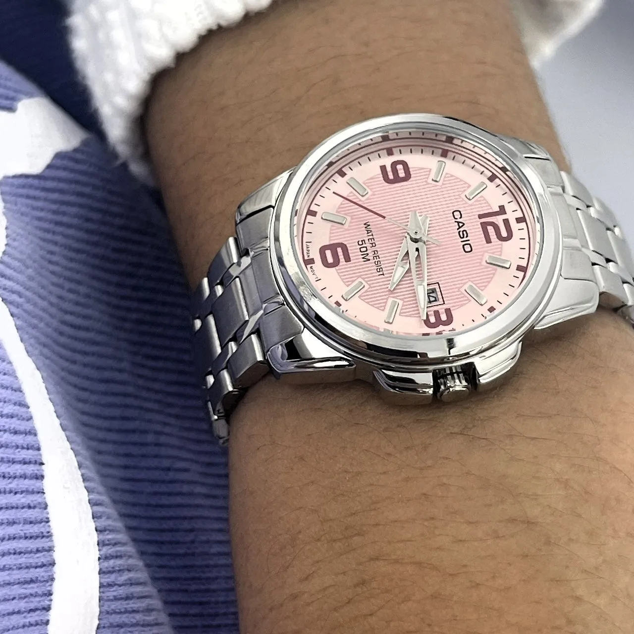 Casio Fashion Women's Watch LTP-1314D-5A Silver Stainless Steel Band Mineral Glass
