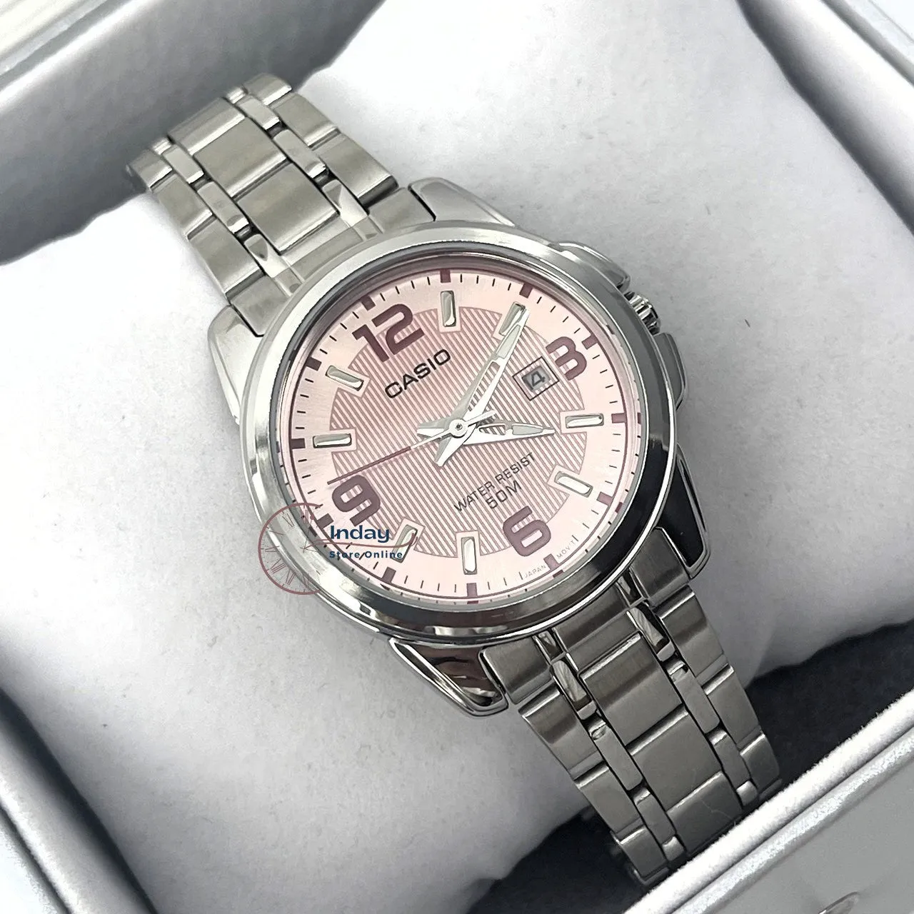 Casio Fashion Women's Watch LTP-1314D-5A Silver Stainless Steel Band Mineral Glass