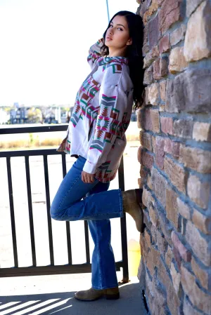 Cassandra Pink/Green Aztec Print Jacket