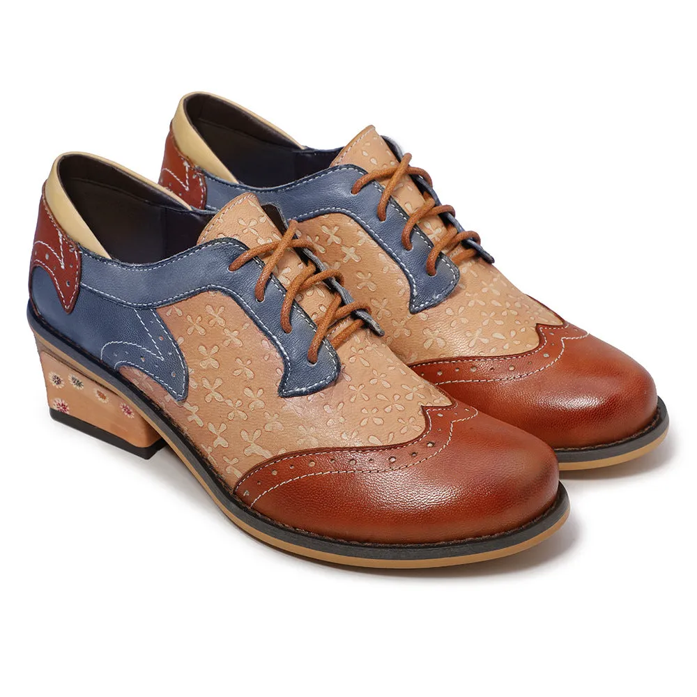 Casual Vintage Ethnic Style Brock Leather Fashion Shoes
