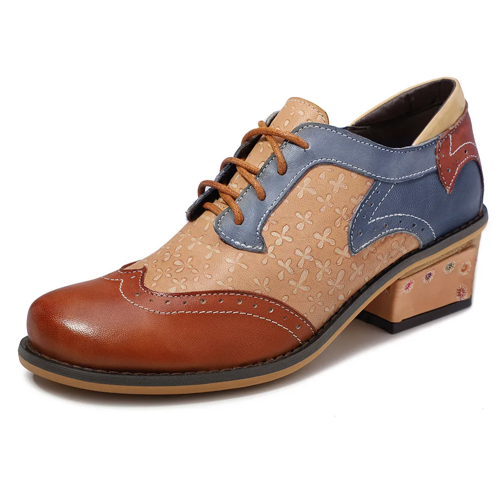 Casual Vintage Ethnic Style Brock Leather Fashion Shoes