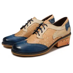Casual Vintage Ethnic Style Brock Leather Fashion Shoes