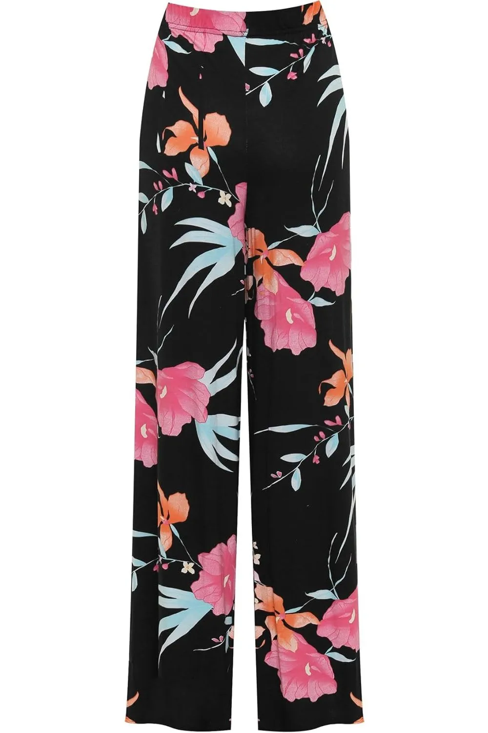 Cerise Aqua Floral Print Palazzo Trouser