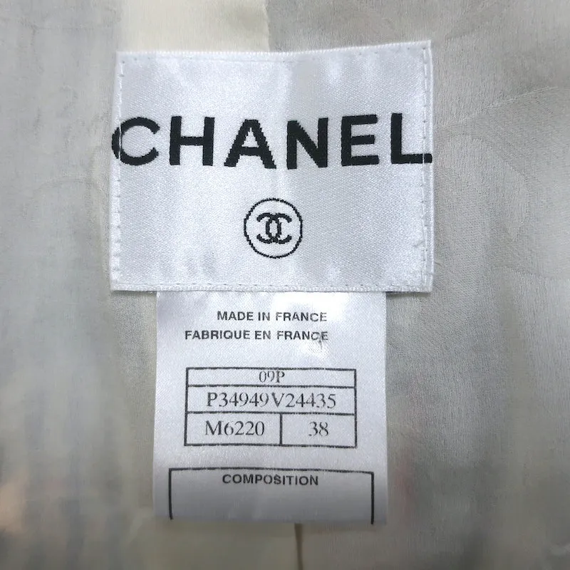 Chanel 09P Lesage Tweed Bow Sleeve Double Breasted Jacket White/Multi Size 38