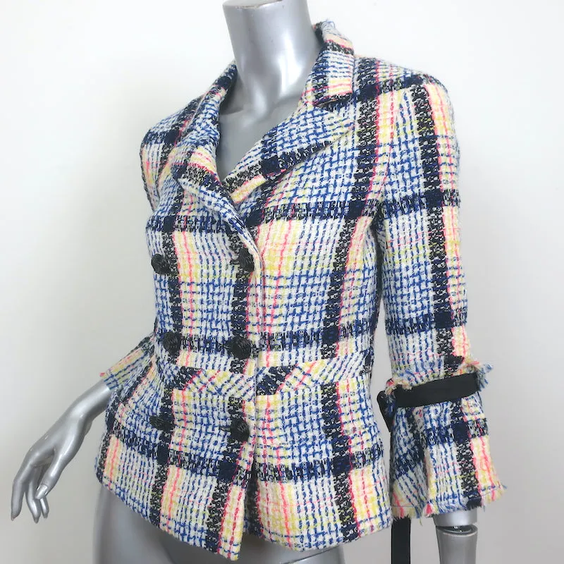 Chanel 09P Lesage Tweed Bow Sleeve Double Breasted Jacket White/Multi Size 38