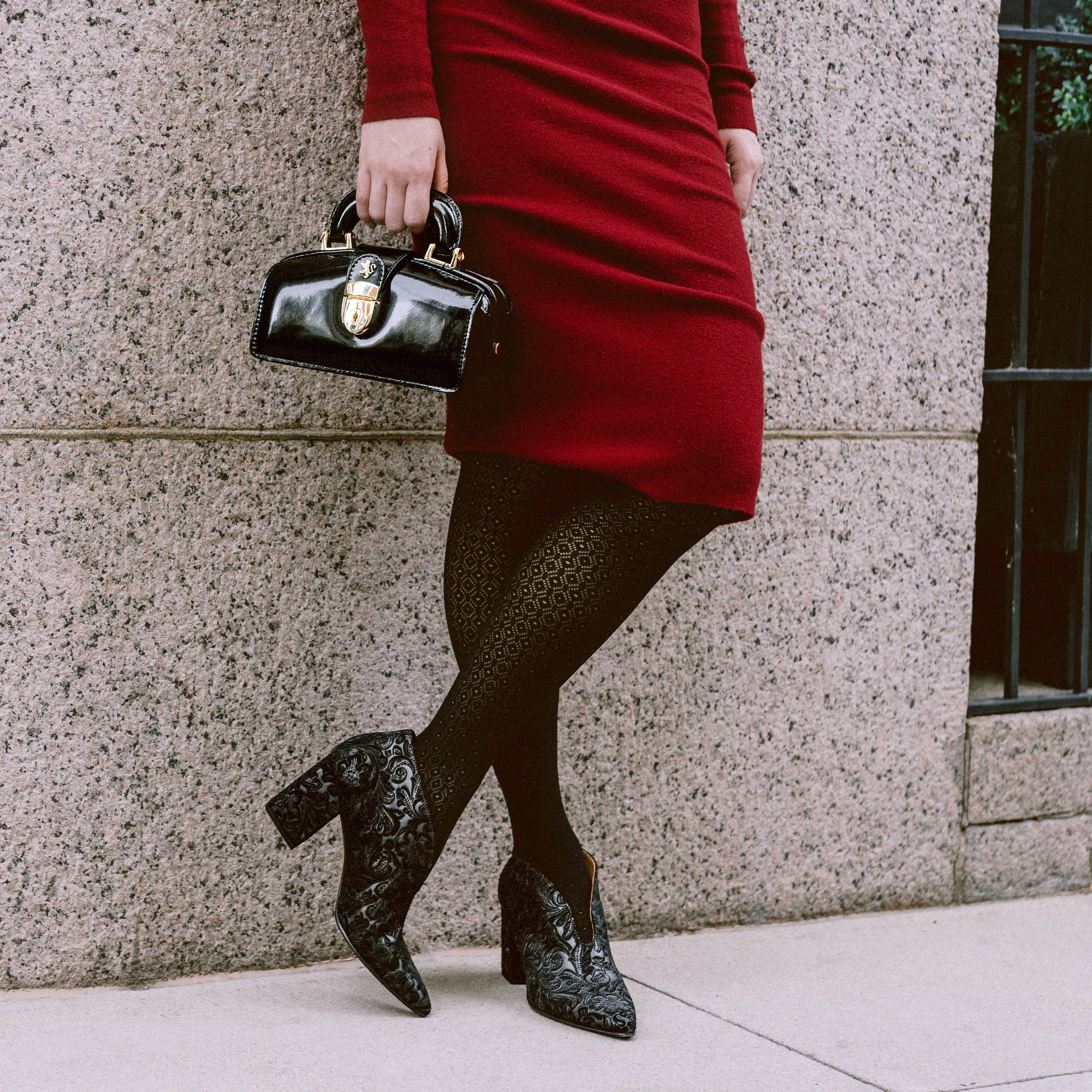Charlotte - Black Floral Emboss