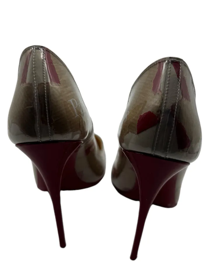 Christian Louboutin Tan Graphic Print D'Orsay Size 36 ~ US 6 Women's Shoes