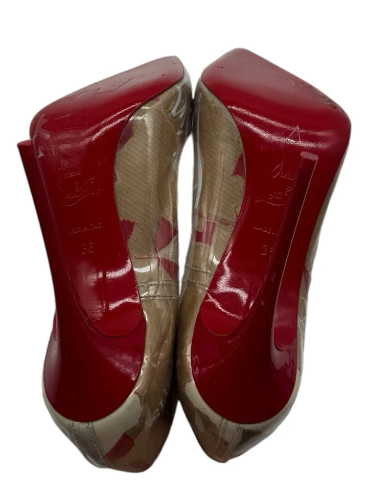 Christian Louboutin Tan Graphic Print D'Orsay Size 36 ~ US 6 Women's Shoes