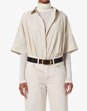 Citizens of Humanity Claire Origami Shirt in Ciro Stripe