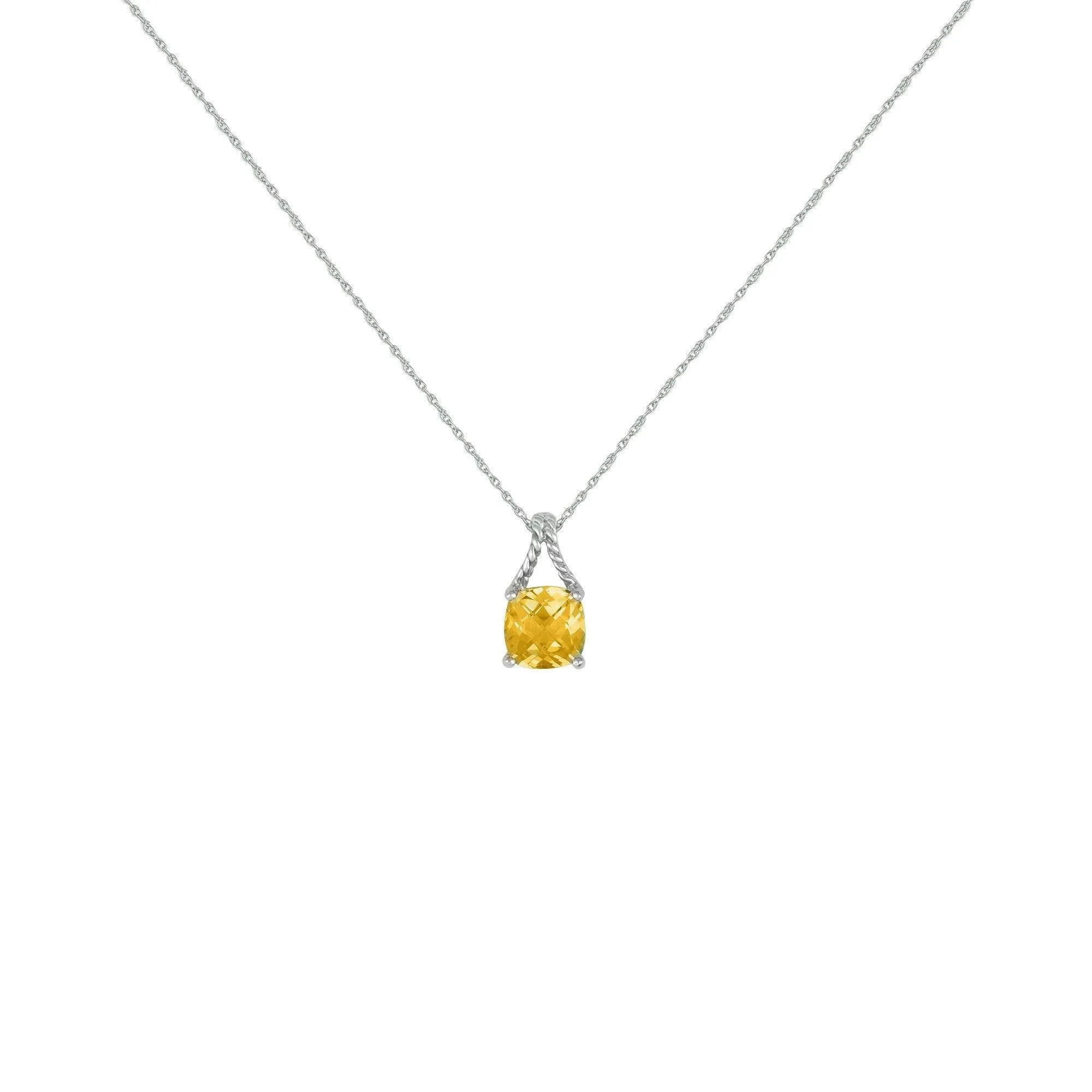 Citrine Fashion Pendant in Sterling Silver