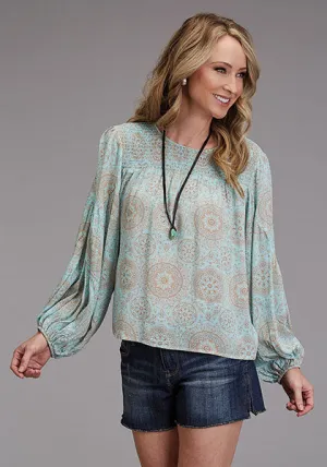 CL11-050-0590-2015 Womens Floral Rayon Blouse L/S
