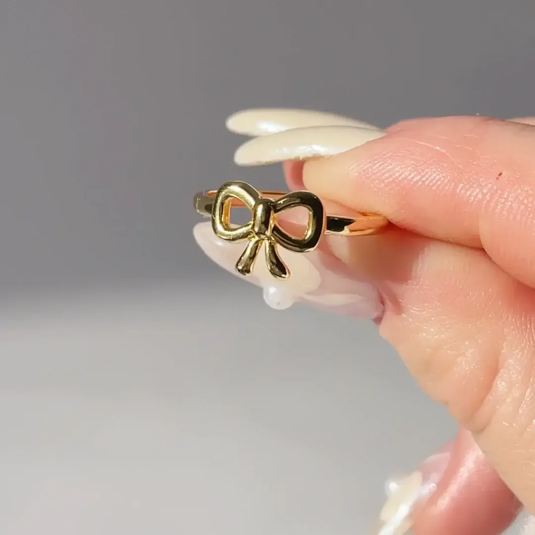 Classic Gold Bow Ring Coquette Charm Ring