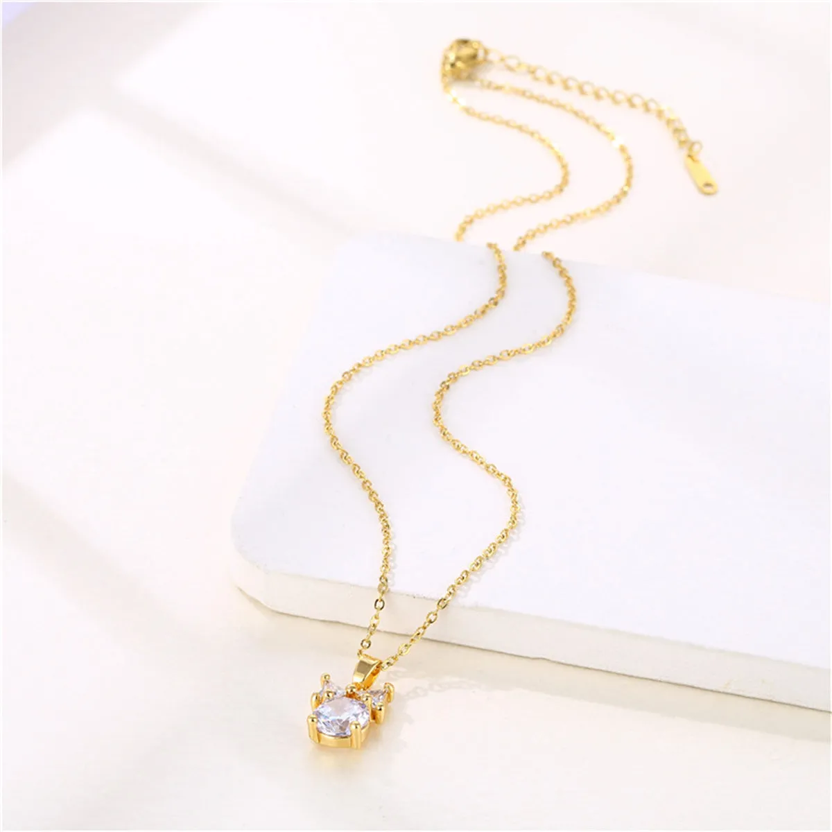 Clear Crystal & 18K Gold-Plated Bow Pendant Necklace