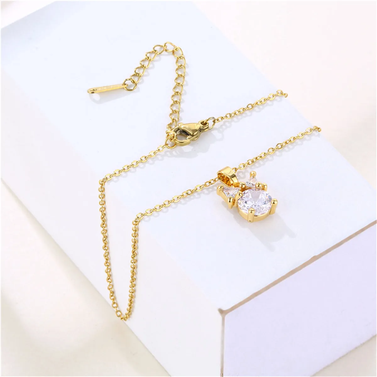 Clear Crystal & 18K Gold-Plated Bow Pendant Necklace