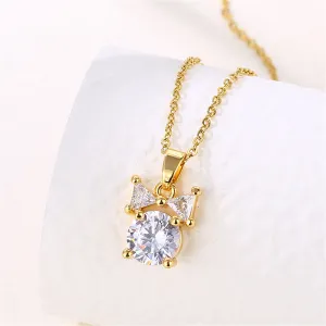 Clear Crystal & 18K Gold-Plated Bow Pendant Necklace