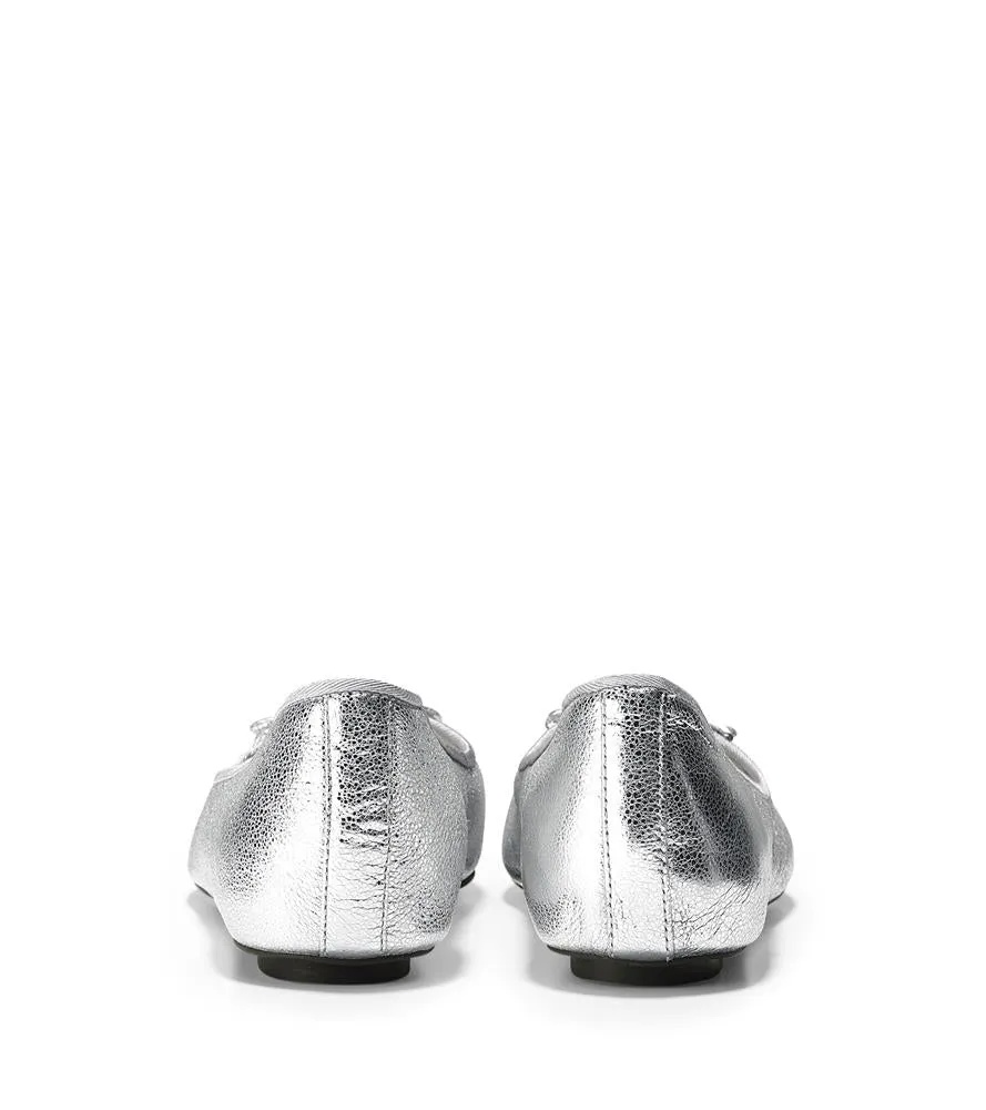 Cole Haan Downtown Ballet Silver Metallicsize 8.5