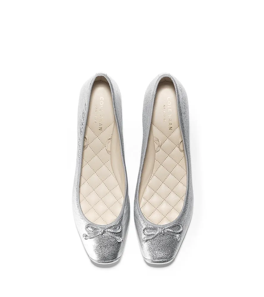 Cole Haan Downtown Ballet Silver Metallicsize 8.5