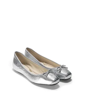Cole Haan Downtown Ballet Silver Metallicsize 8.5