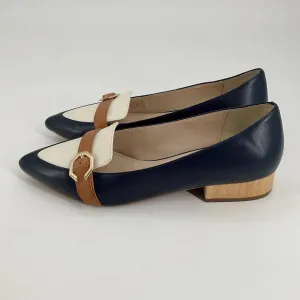 Cole Haan – Navy & Cream Buckle Flats - Size 8