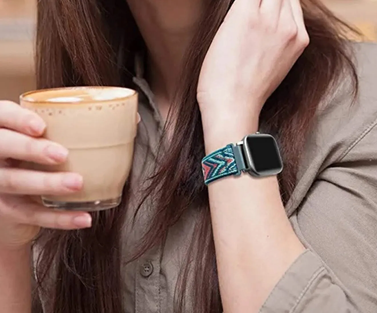 Color Block Elastic Watchband
