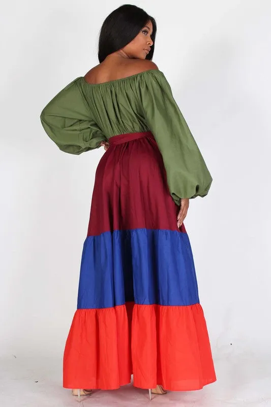 Color Block Maxi Dress