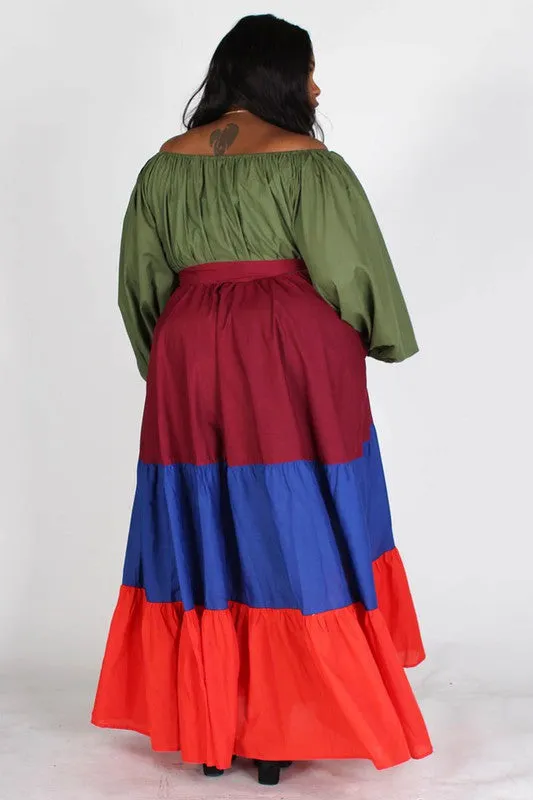 Color Block Maxi Dress