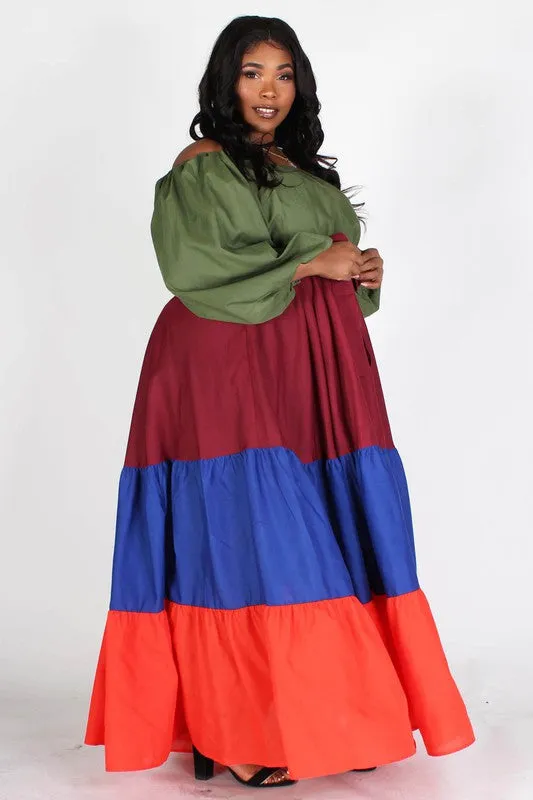 Color Block Maxi Dress