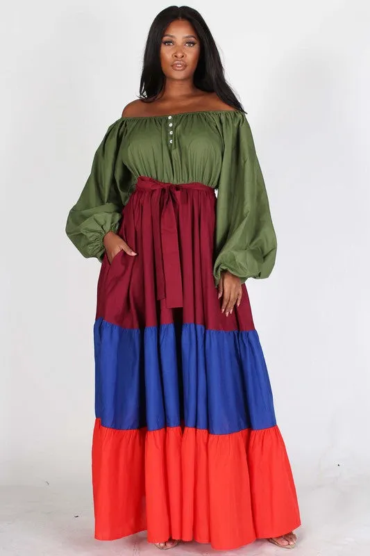 Color Block Maxi Dress