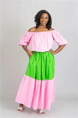Color Block Maxi Dress
