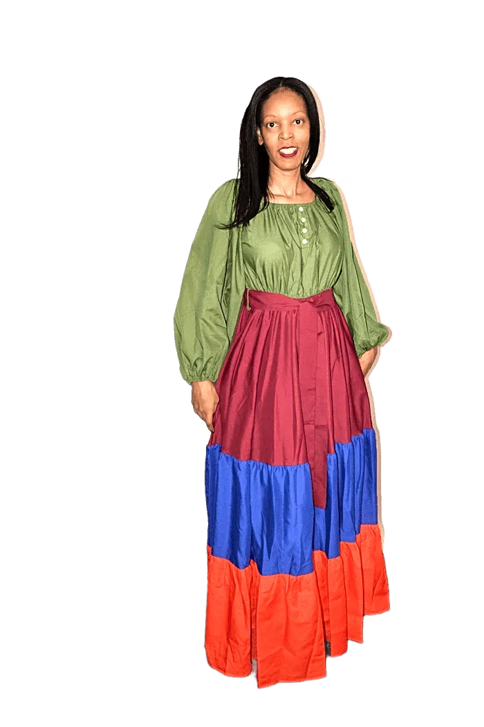 Color Block Maxi Dress