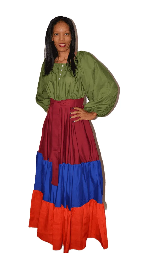 Color Block Maxi Dress