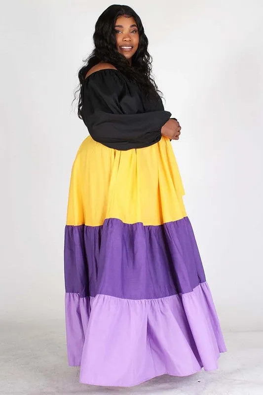 Color Block Maxi Dress