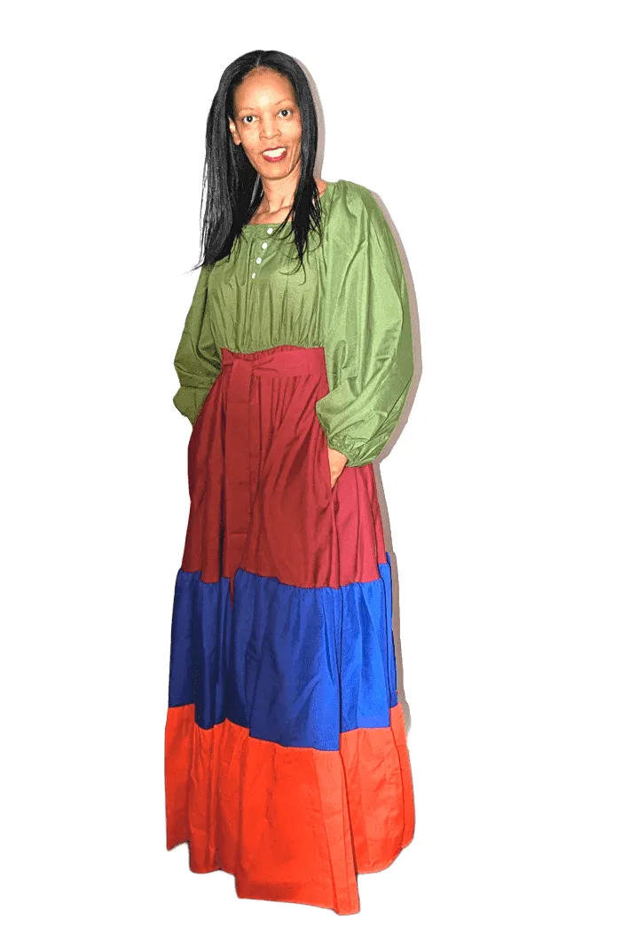 Color Block Maxi Dress