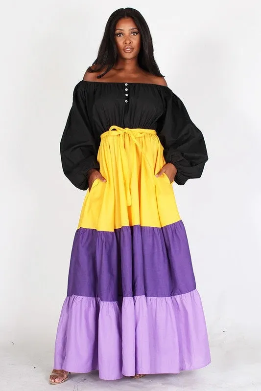 Color Block Maxi Dress