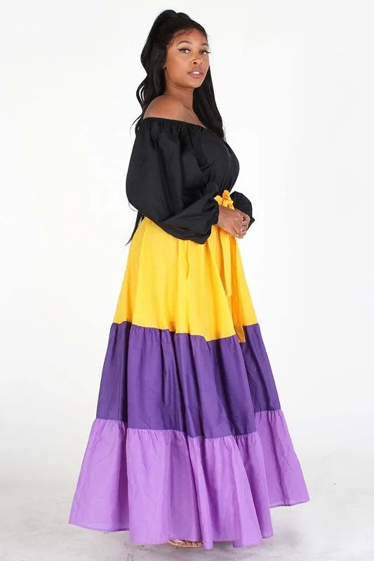 Color Block Maxi Dress